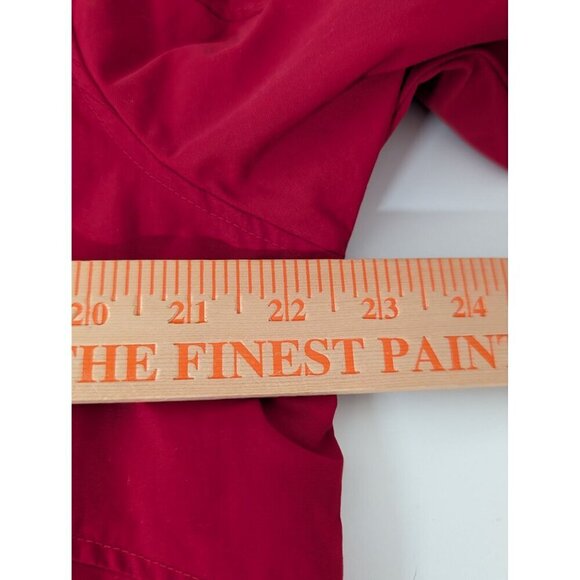 LL Bean Windbreaker Hooded Jacket Womens Size Medium Red Nylon Full Zip Outdoor - Picture 11 of 12